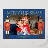 Festive Nutcrackers Lijst Foto Folie Feestdagenkaart (Voorkant)