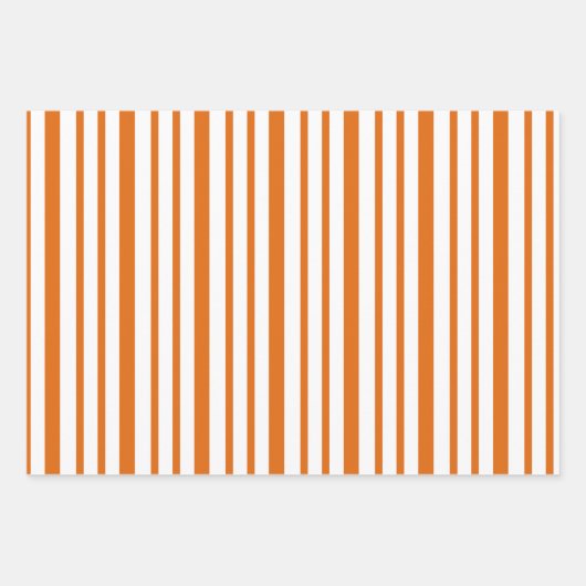 Festive Orange and White Christmas Tree Pattern Inpakpapier Vel (Voorkant 3)