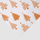 Festive Orange and White Christmas Tree Pattern Tissuepapier (Detail)