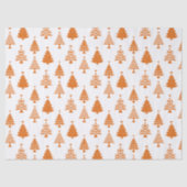 Festive Orange and White Christmas Tree Pattern Tissuepapier (Voorkant)
