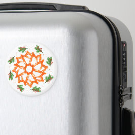 Festive Orange Floral Christmas Magneet