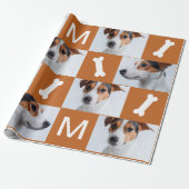 Festive Oranje Dog Botten Foto met kerstmis Cadeaupapier (Uitgerold)