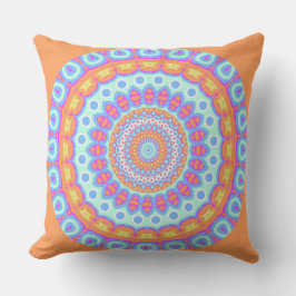 Festive Oranje roze Mandala Design 1 Buitenkussen