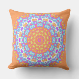 Festive Oranje roze Mandala Design 5 Buitenkussen
