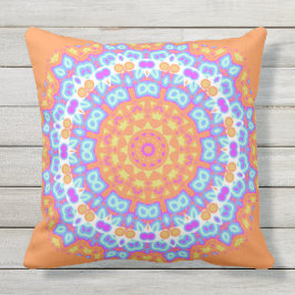 Festive Oranje roze Mandala Design 5 Buitenkussen