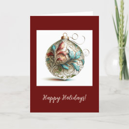 Festive Ornament Folded Holiday/Kerstkaart Bedankkaart