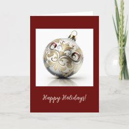 Festive Ornament Folded Holiday/Kerstkaart Bedankkaart