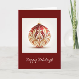 Festive Ornament Folded Holiday/Kerstkaart Bedankkaart