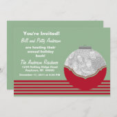 Festive Ornament Photo Invitation Kaart (Voorkant / Achterkant)