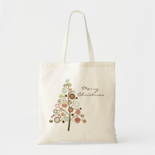 Festive Ornamenten Tree Merry Kerstmis Canvas tas