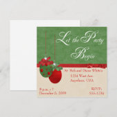 Festive Ornaments kerstparty Invitation Kaart (Voorkant / Achterkant)