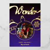 Festive Ornaments Photo Gold Folie Feestdagenkaart (Voorkant)