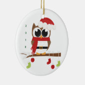 Festive owl ornament 2018 (vrolijk kerstfeest!) (Rechts)