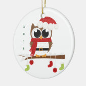 Festive owl ornament 2018 (vrolijk kerstfeest!) (Links)
