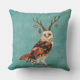 Festive OWL TREE Pillow Kussen