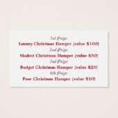 Festive Owls, kerstfeestkaartjes Visitekaartje (Achterkant)