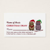Festive Owls, kerstfeestkaartjes Visitekaartje (Voorkant)