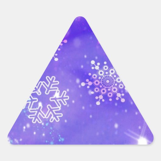 Festive Paars Snowflake Stars Kerstfeest Sticker (Voorkant)