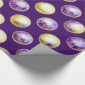 Festive Paarse- en gouden kerstversieringen Cadeaupapier (Hoek)