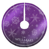 Festive Paarse Folie Snowflakes Kerstboom Rok (Voorkant)
