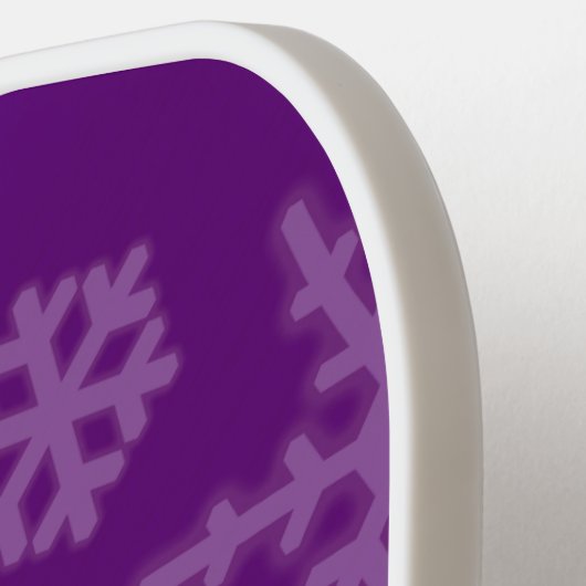 Festive Paarse Folie Snowflakes Monogram Naam Pickleball Paddle (Links Detail)