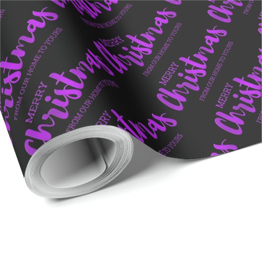 Festive Paarse Folie Vrolijk kerstfeest Cadeaupapier (Rol Hoek)