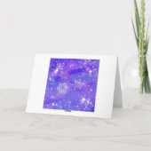 Festive Paarse Snowflake Stars kerstfeest Feestdagen Kaart (Achterkant)