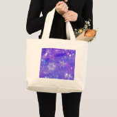 Festive Paarse Snowflake Stars kerstfeest Grote Tote Bag (Voorkant (product))