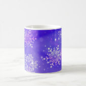 Festive Paarse Snowflake Stars kerstfeest Koffiemok (Center)