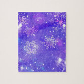 Festive Paarse Snowflake Stars kerstfeest Legpuzzel (Verticaal)