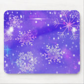 Festive Paarse Snowflake Stars kerstfeest Muismat (Voorkant)