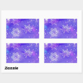 Festive Paarse Snowflake Stars kerstfeest Rechthoekige Sticker (Vel)