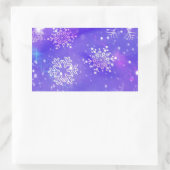 Festive Paarse Snowflake Stars kerstfeest Rechthoekige Sticker (Tas)