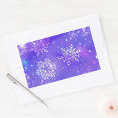 Festive Paarse Snowflake Stars kerstfeest Rechthoekige Sticker (Envelop)