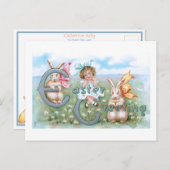 Festive  paasbundels, kind- en groeteneten briefkaart (Voorkant / Achterkant)