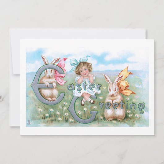 Festive paasbundels, kind- en groeteneten feestdagenkaart (Voorkant)