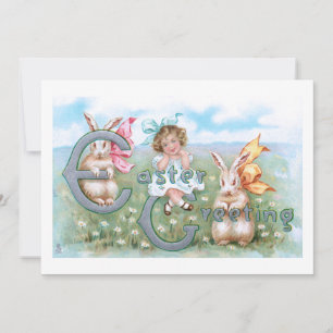 Festive  paasbundels, kind- en groeteneten feestdagenkaart