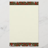 Festive Painted Mistletoe on Red Stationery Briefpapier (Voorkant)