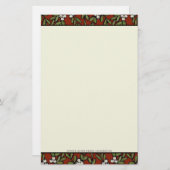 Festive Painted Mistletoe on Red Stationery Briefpapier (Voorkant / Achterkant)