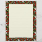 Festive Painted Mistletoe op Red Letterhead Briefhoofd Ontwerp (Voorkant)