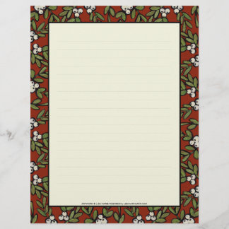 Festive Painted Mistletoe op Red Letterhead Briefhoofd Ontwerp
