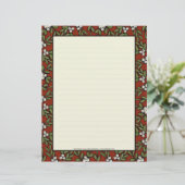 Festive Painted Mistletoe op Red Letterhead Briefhoofd Ontwerp (Staand voorkant)