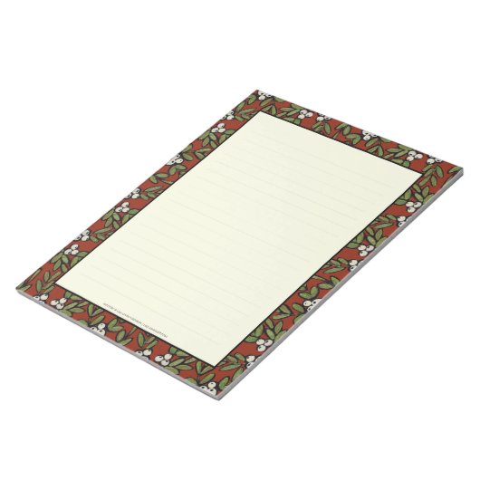 Festive Painted Mistletoe op rood groot Notitieblo Notitieblok (Schuin)