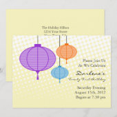 Festive Paper Lantern Birthday Party nodigt uit Kaart (Voorkant / Achterkant)