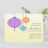 Festive Paper Lantern Birthday Party nodigt uit Kaart (Staand voorkant)