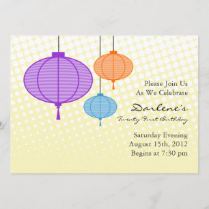 Festive Paper Lantern Birthday Party nodigt uit Kaart