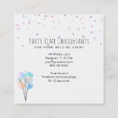 *~* Festive Party Balloons Rainbow Event Planner   Vierkante Visitekaartje (Achterkant)
