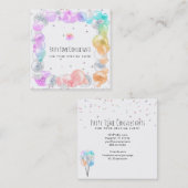 *~* Festive Party Balloons Rainbow Event Planner   Vierkante Visitekaartje (Voorkant / Achterkant)