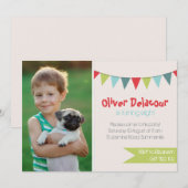 Festive Party Banner Photo Birthday Invitations Kaart (Voorkant / Achterkant)