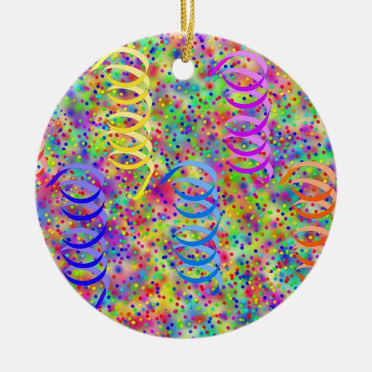 Festive Party Confetti Pattern Keramisch Ornament (Voorkant)